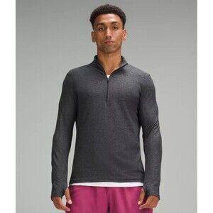 Lululemon Men's Sz. XL Surge Warm Half-Zip Heathered Graphite Grey/Black MINT